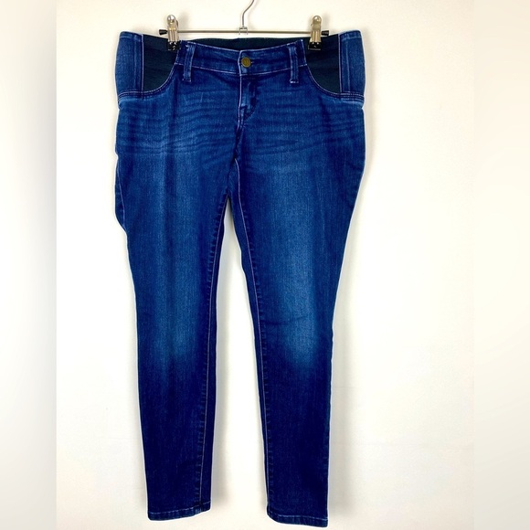 Under Belly Skinny Maternity Jeans Sz 4 Isabel Maternity Midi Short Denim - Picture 1 of 8